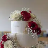 A wedding cake made at Soni's Bakery in Orlando, FL